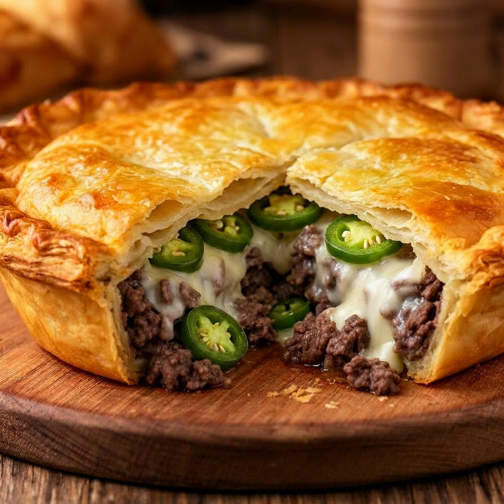The Devil's Pie with jalapeños inside